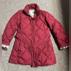 Burberry puffer coat with belt